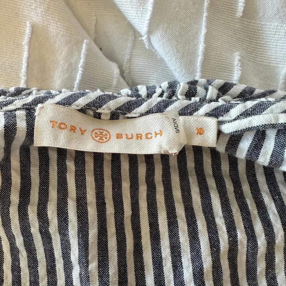 TORY BURCH Eyelet Seersucker Midi Dress Size 10 - Picture 8 of 9